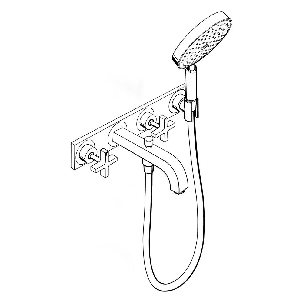Hansgrohe AXOR Wannenarmatur Citterio 3-Loch Unterputz Wandmontage, Handbrause, Kre... HANSGROHE-39441330 4011097918372 (Abb. 3)