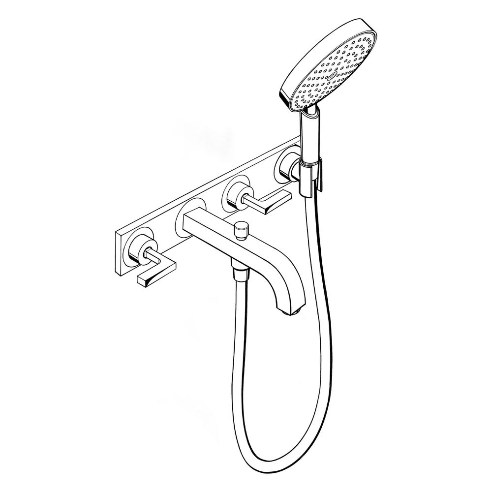 Hansgrohe AXOR Wannenarmatur Citterio 3-Loch Unterputz Wandmontage, Handbrause, Heb... HANSGROHE-39442300 4011097918570 (Abb. 3)