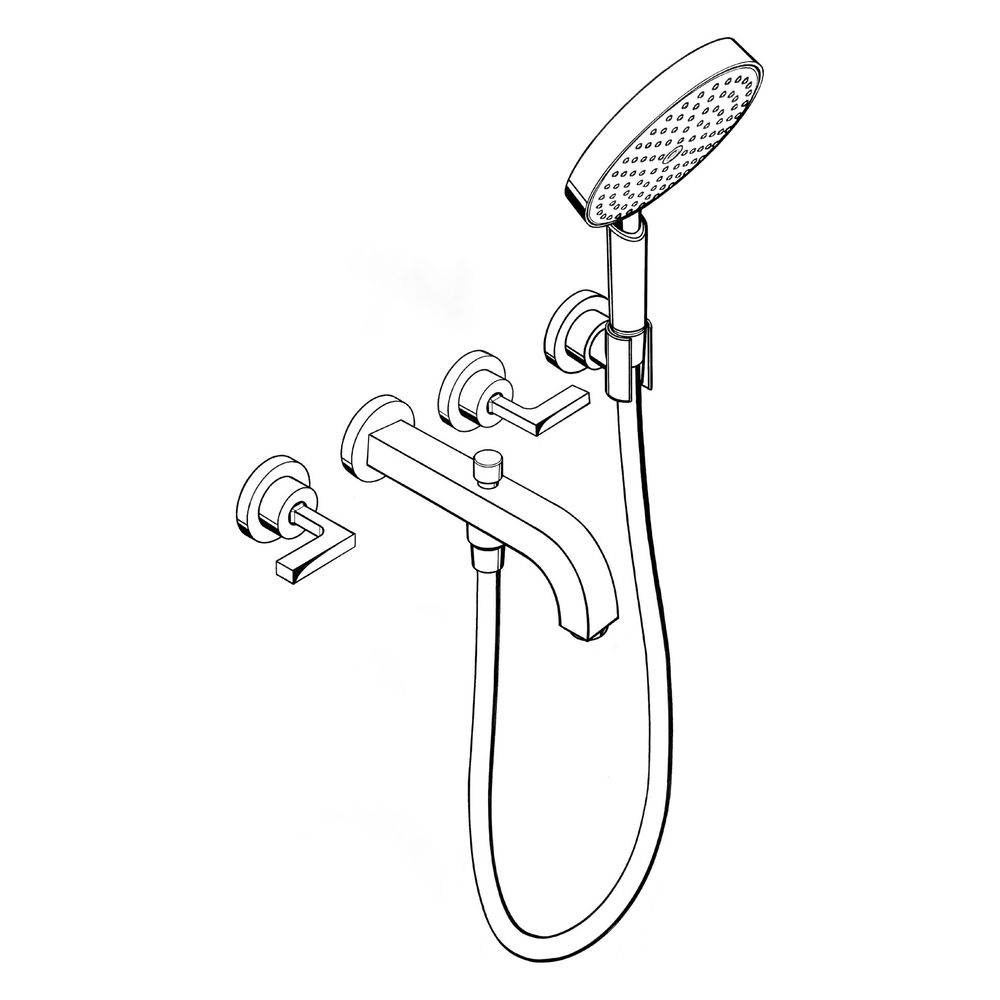 Hansgrohe AXOR Wannenarmatur Citterio 3-Loch Unterputz Wandmontage, Handbrause, Heb... HANSGROHE-39448330 4011097919126 (Abb. 3)