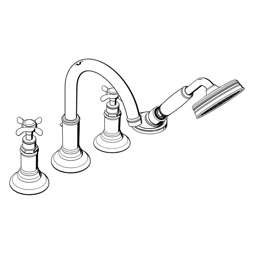Hansgrohe AXOR Montreux 4-Loch Fliesenrandarmatur, 21l/min, Kreuzgriffen, Brushed B... HANSGROHE-16544950 4011097881751 (Abb. 3)