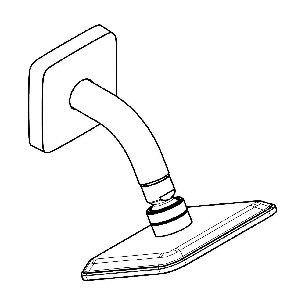 Hansgrohe AXOR Citterio C Kopfbrause 120x120mm, 1jet, EcoSmart, Brausearm, Brushed ... HANSGROHE-28810140 4059625758885 (Abb. 3)