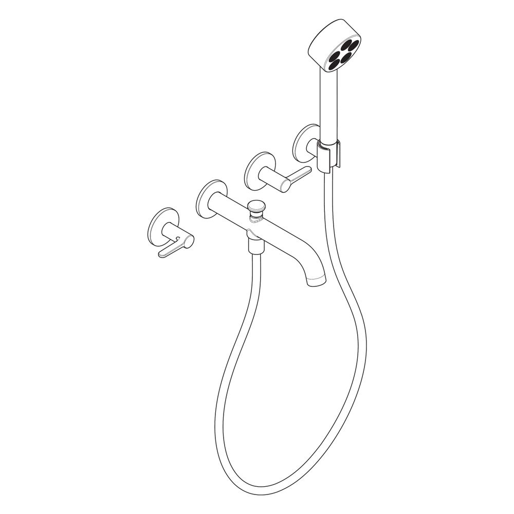 Hansgrohe AXOR One 3-Loch Wannenarmatur Unterputz 25,7l/min für Wandmontage, Hebelg... HANSGROHE-48444250 4059625746899 (Abb. 3)
