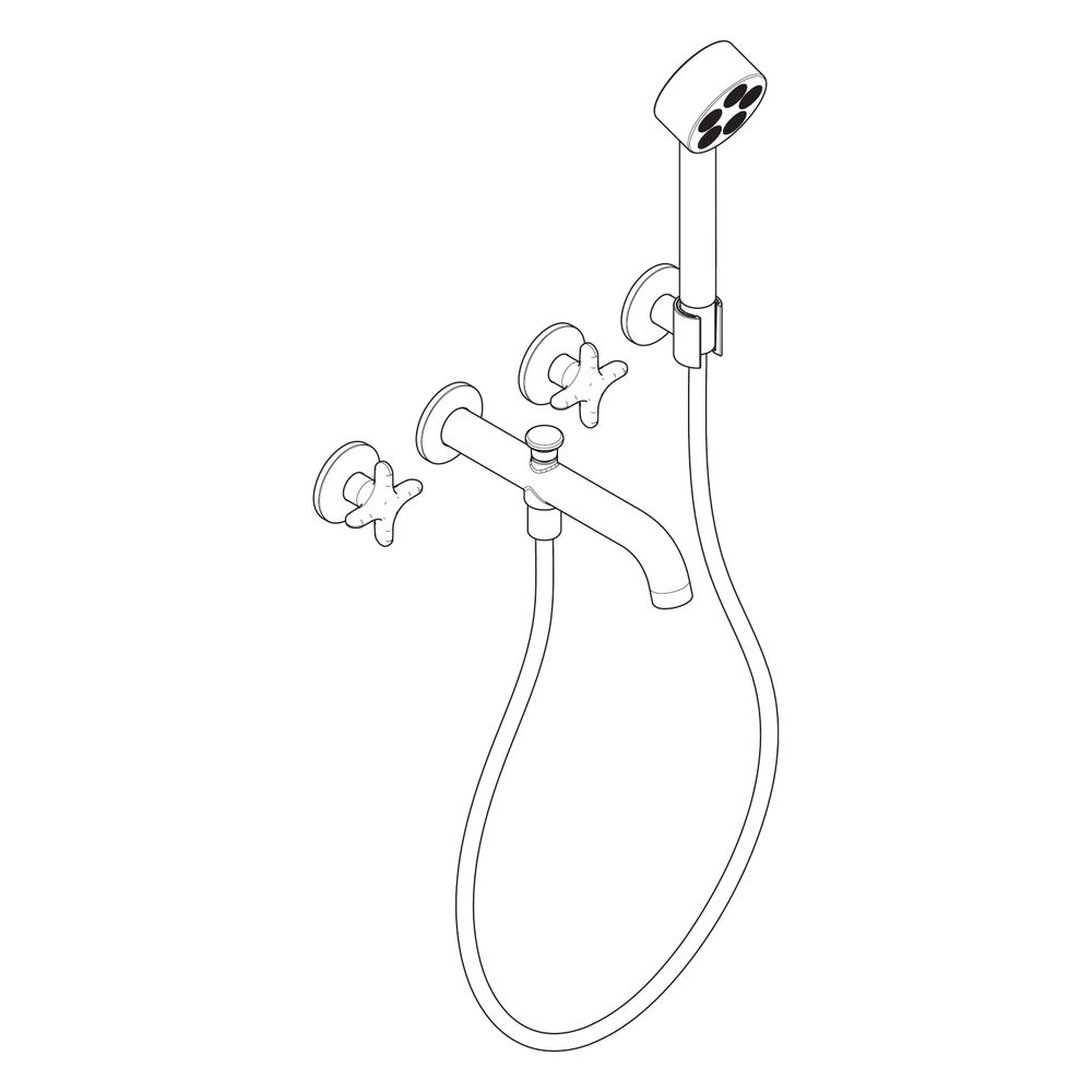 Hansgrohe AXOR One 3-Loch Wannenarmatur Unterputz 25,7l/min für Wandmontage, Kreuzg... HANSGROHE-48443330 4059625746752 (Abb. 3)