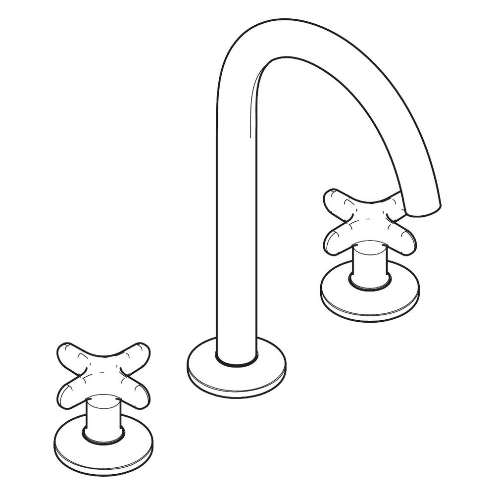 Hansgrohe AXOR One 3-Loch Waschtischarmatur 170mm, 5l/min, Kreuzgriffen, Push-Open ... HANSGROHE-48040950 4059625752371 (Abb. 3)