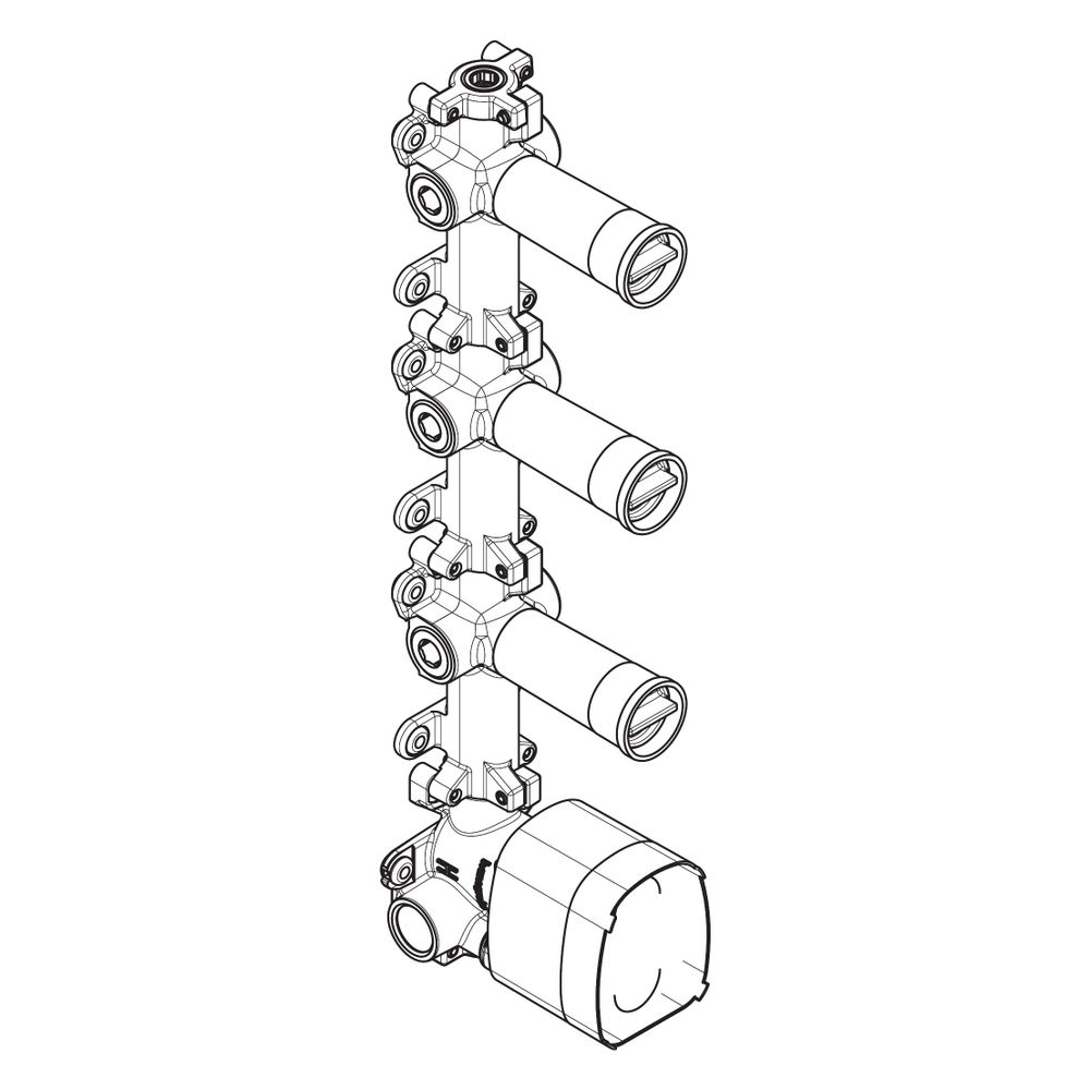 Hansgrohe AXOR One Grundkörper für Thermostatmodul Unterputz für 3 Verbraucher, DN ... HANSGROHE-48710180 4059625717011 (Abb. 3)