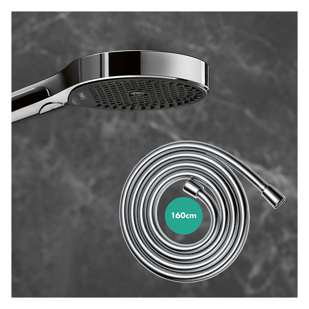 hansgrohe Rainfinity Brausehalterset 130mm 14l/min 3jet mit Brauseschlauch 1,60m, C... HANSGROHE-26851000 4059625216095 (Abb. 2)