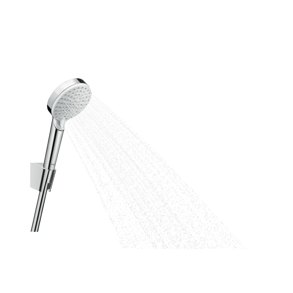 hansgrohe Crometta Brausehalterset 100mm Vario mit Brauseschlauch 1,60m, Weiß/Chrom... HANSGROHE-26692400 4011097791890 (Abb. 2)