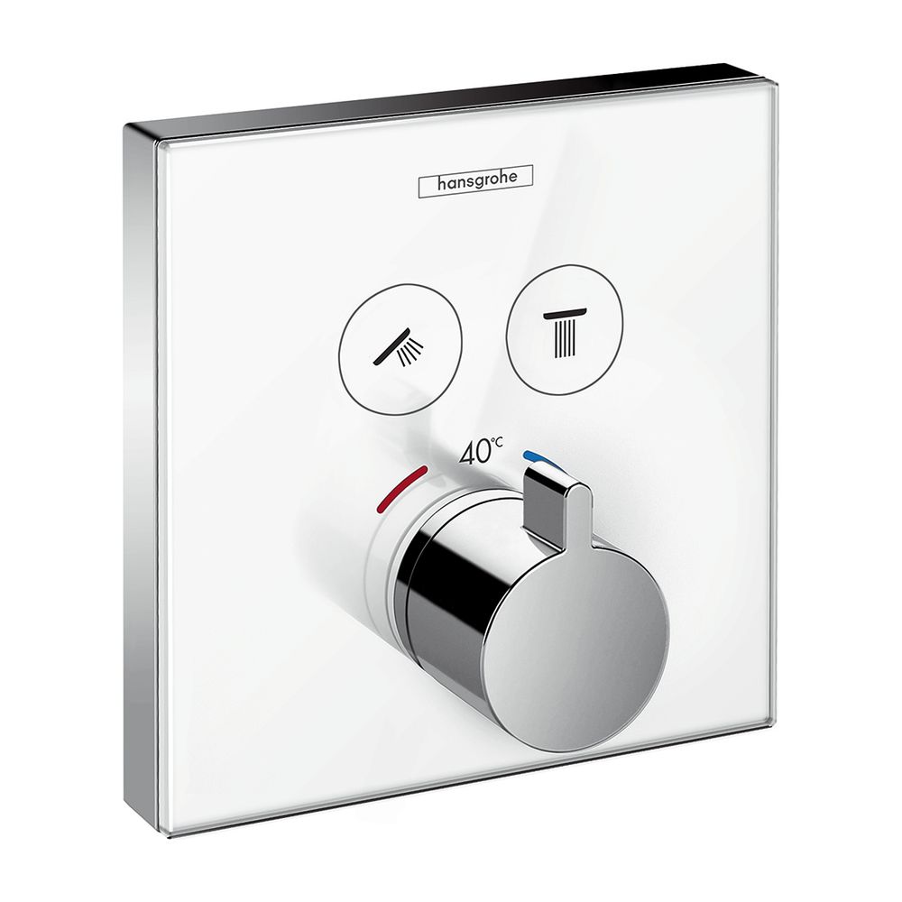hansgrohe Thermostat Unterputz ShowerSelect Glas 2 Verbraucher weiß/chrom... HANSGROHE-15738400 4011097777481 (Abb. 1)