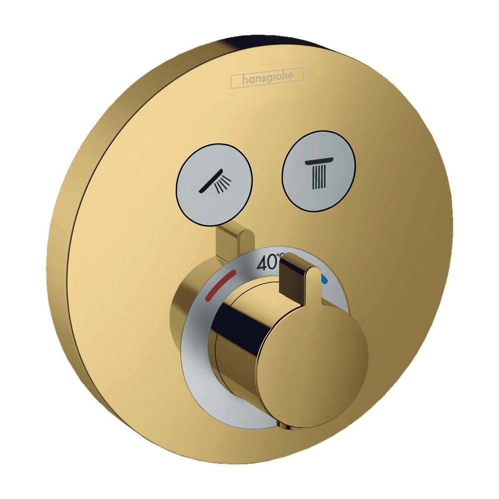 hansgrohe Thermostat Unterputz ShowerSelect S Fertigset 2 Verbraucher gold gebürtst... HANSGROHE-15743990 4059625266083 (Abb. 1)