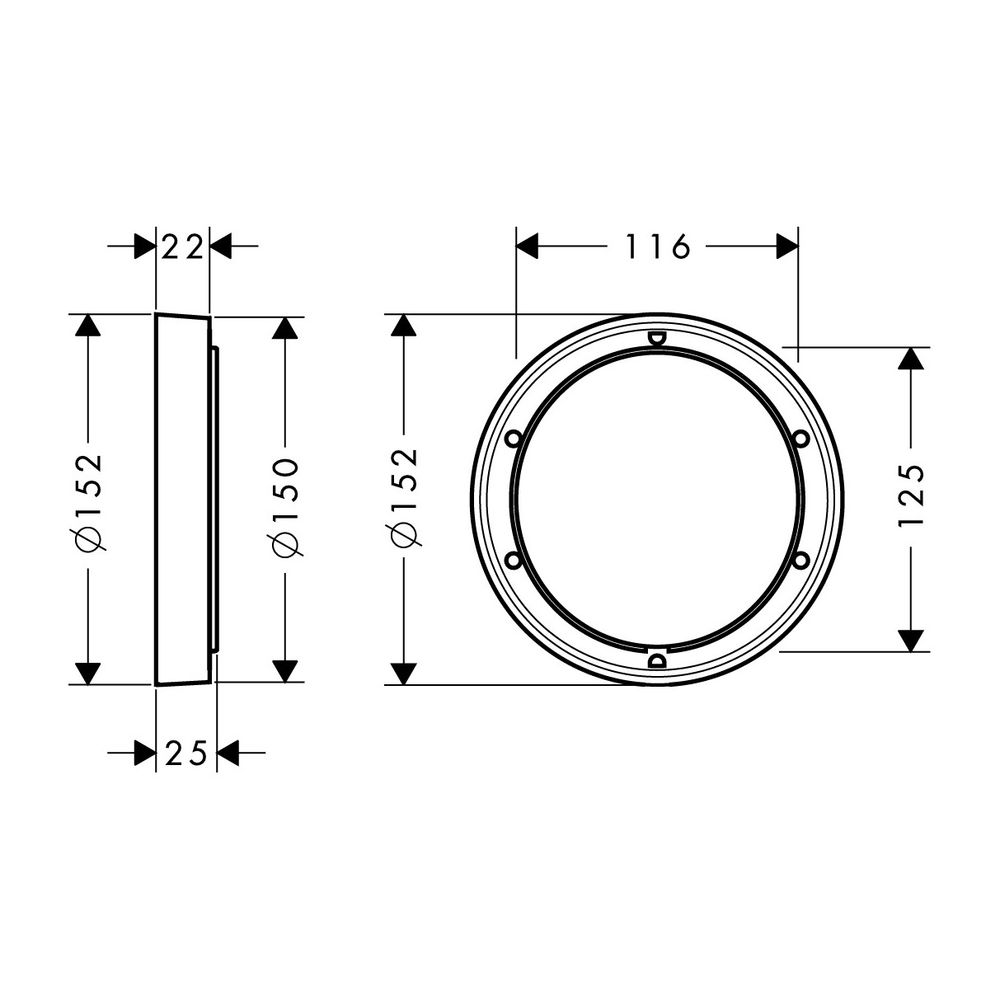 hansgrohe Verlängerungsrosette für iBox universal Durchmesser 150mm schwarz/chrom g... HANSGROHE-13597340 4059625346839 (Abb. 2)