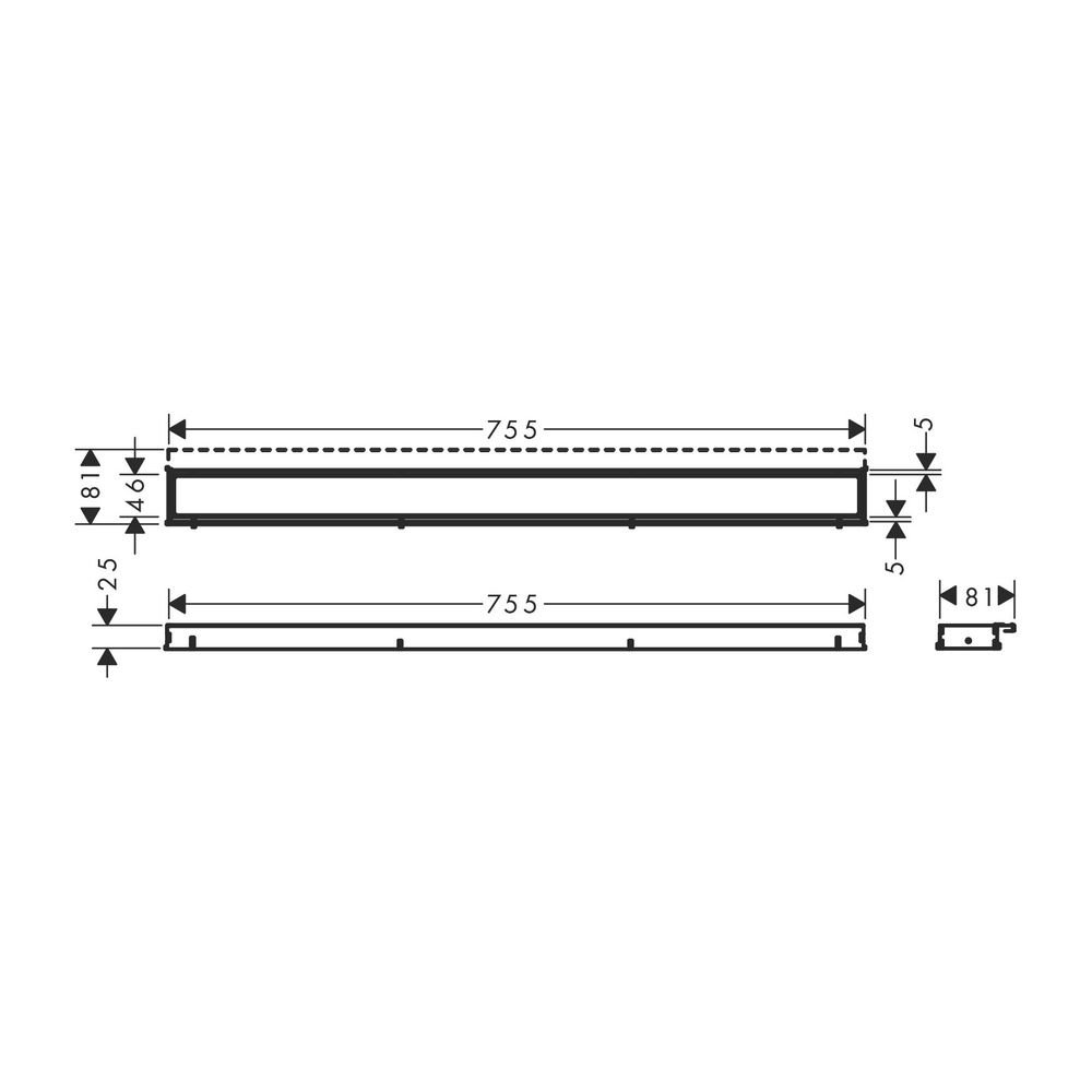 hansgrohe RainDrain Match Duschrinne 800mm mit höhenverstellbaren Rahmen chrom... HANSGROHE-56038000 4059625350430 (Abb. 2)