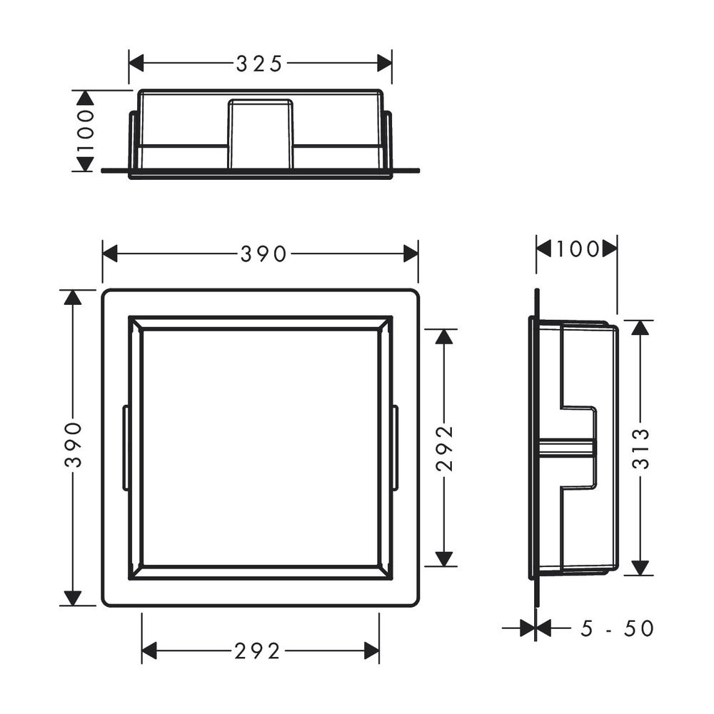 hansgrohe XtraStoris Original Wandnische mit integriertem Rahmen 300x300x100mm matt... HANSGROHE-56061700 4059625351550 (Abb. 2)