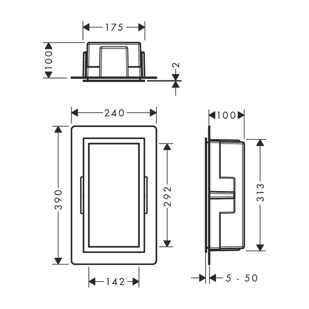 hansgrohe XtraStoris Individual Wandnische mit Designrahmen 300x150x100mm edelstahl... HANSGROHE-56094140 4059625349069 (Abb. 2)