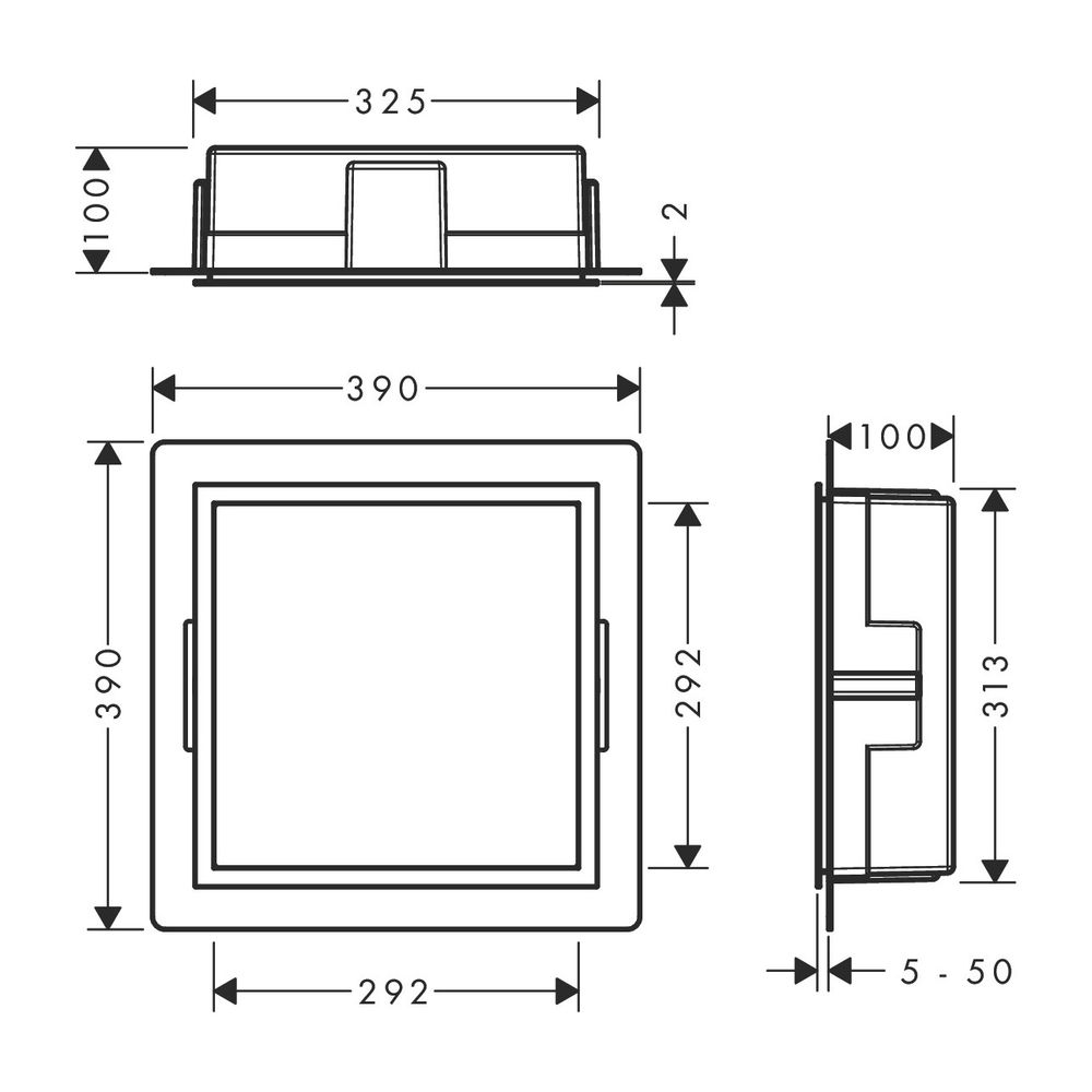 hansgrohe XtraStoris Individual Wandnische mit Designrahmen 300x300x100mm mattschwa... HANSGROHE-56098140 4059625348826 (Abb. 2)