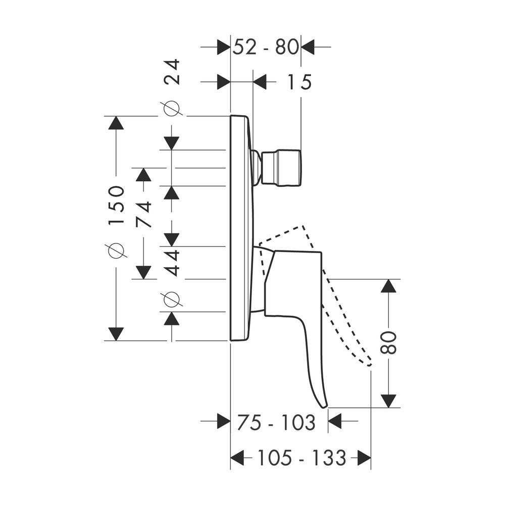 hansgrohe Wannenmischer Unterputz Metris Fertigset chrom... HANSGROHE-31493000 4011097661131 (Abb. 2)