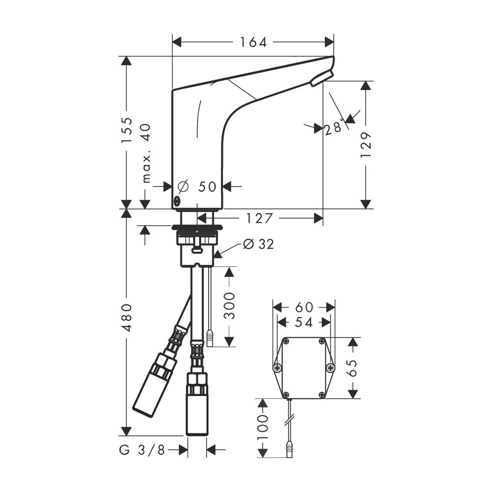 hansgrohe Waschtischmischer Elektronik Focus chrom Batterieversion mit Mischung... HANSGROHE-31171000 4011097679112 (Abb. 2)