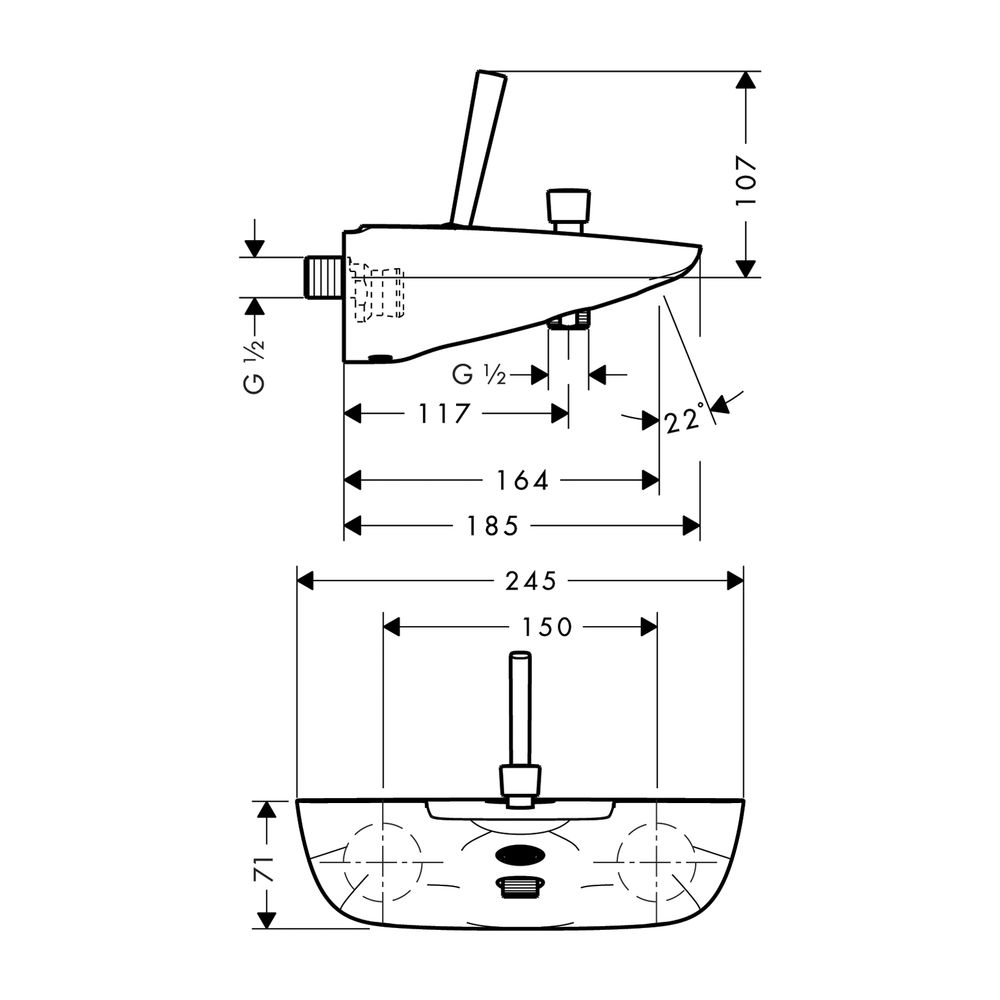 hansgrohe Wannenmischer Aufputz PuraVida chrom... HANSGROHE-15472000 4011097613772 (Abb. 2)