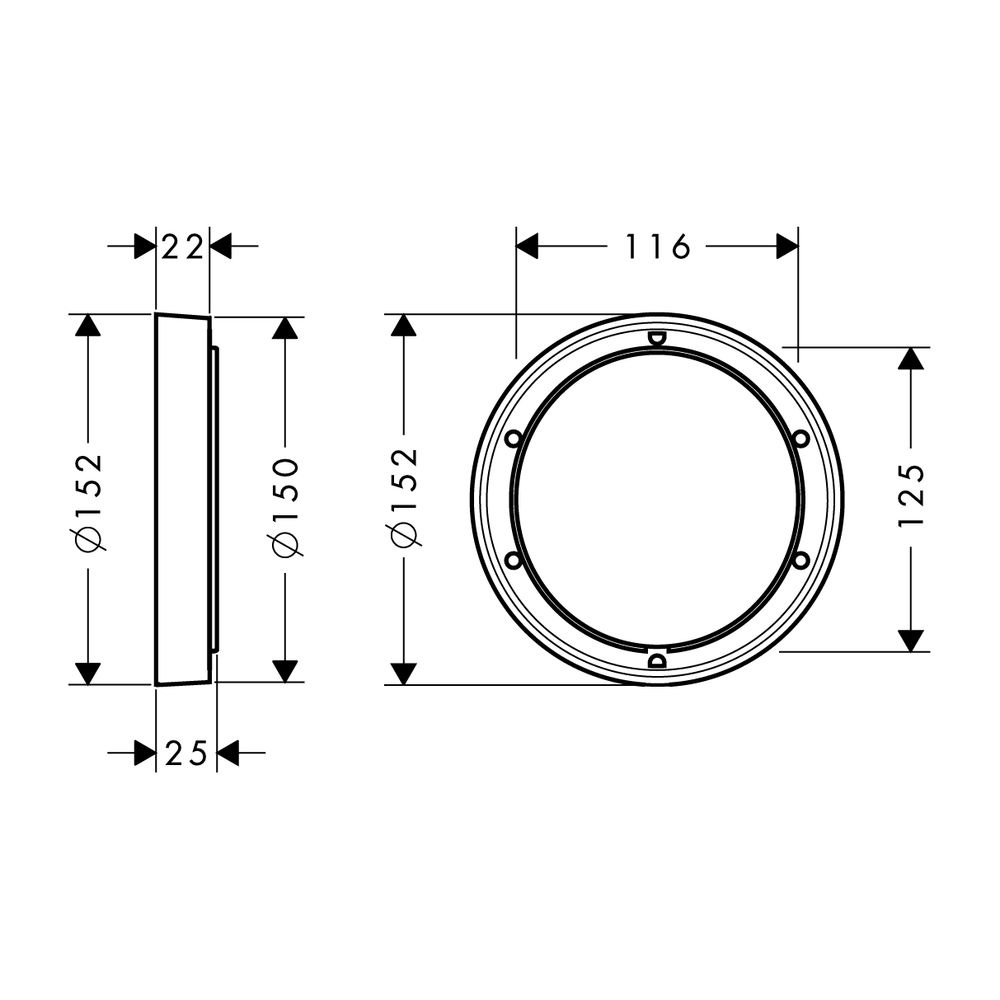 hansgrohe Verlängerungsrosette für iBox universal Durchmesser 150mm chrom... HANSGROHE-13597000 4011097564739 (Abb. 2)