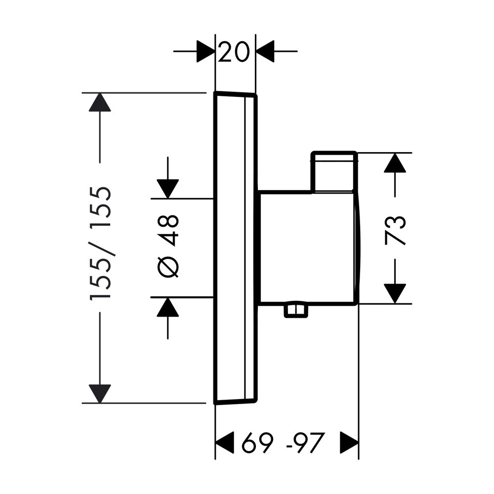 hansgrohe Thermostat Unterputz ShowerSelect Highflow Fertigset chrom... HANSGROHE-15760000 4011097719870 (Abb. 2)