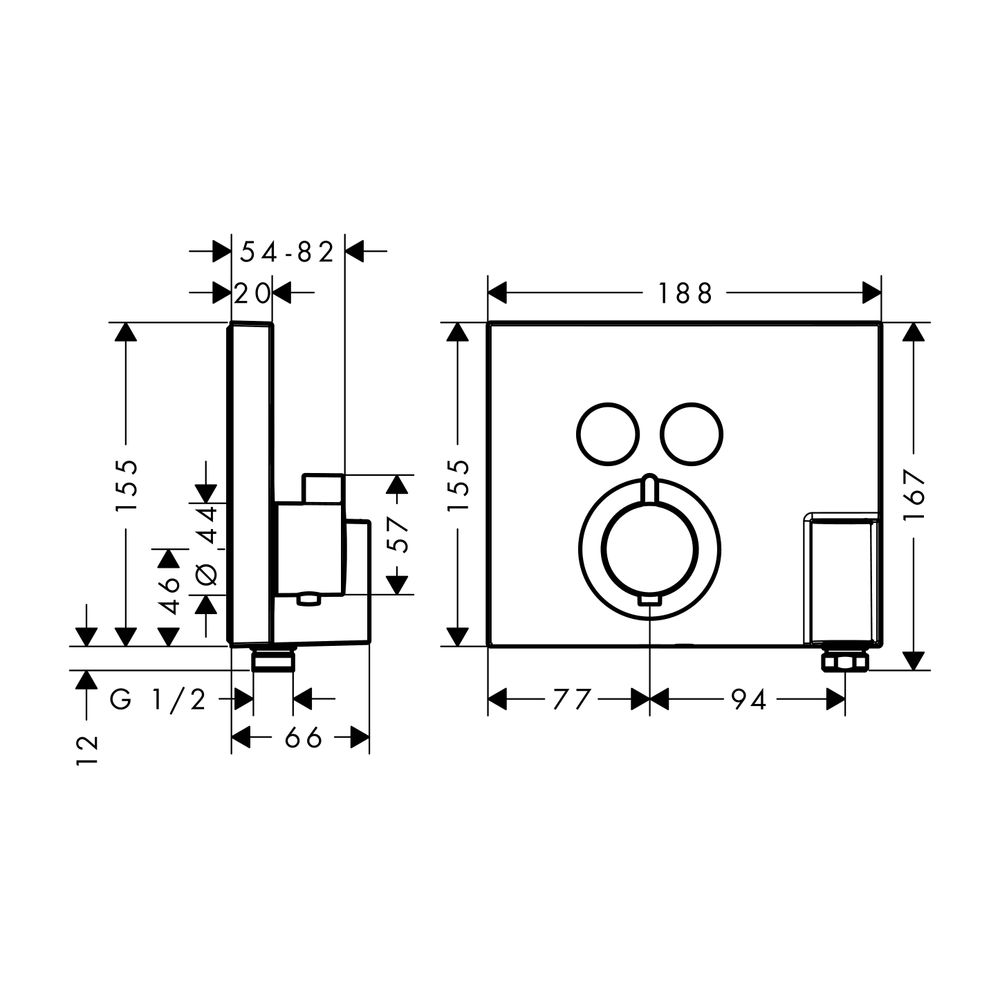 hansgrohe Thermostat Unterputz ShowerSelect Fertigset 2 Verbraucher chrom mit Fixfi... HANSGROHE-15765000 4011097719825 (Abb. 2)