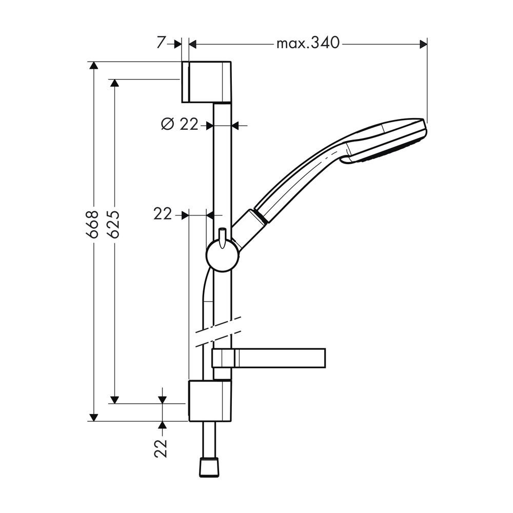 hansgrohe Brausenset Croma 100 Vario/Unica C 650mm chrom mit Cassetta Seifenschale... HANSGROHE-27772000 4011097537405 (Abb. 2)