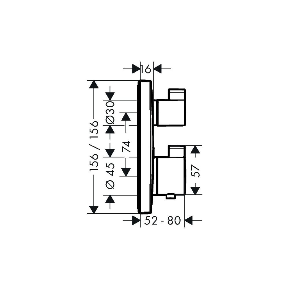 hansgrohe Thermostat Unterputz Ecostat Square Fertigset 2 Verbraucher chrom... HANSGROHE-15714000 4059625028735 (Abb. 2)