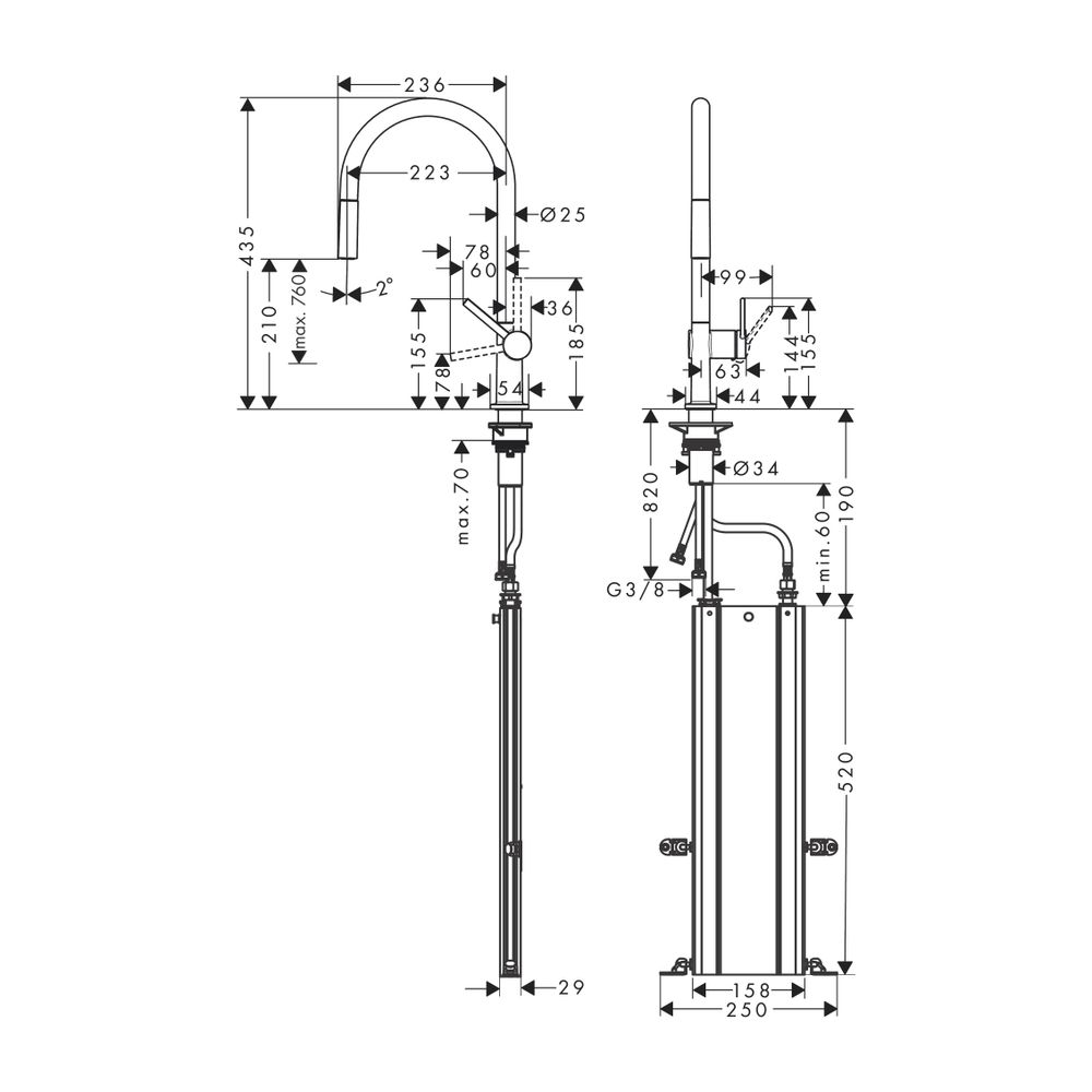 hansgrohe Spültischmischer 210 Talis M54 Ausziehauslauf 1jet sBox chrom... HANSGROHE-72803000 4059625255360 (Abb. 2)