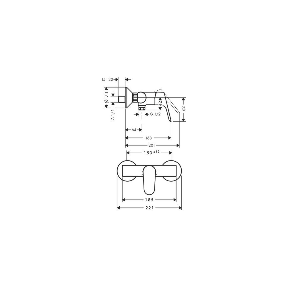 hansgrohe Focus Einhebel-Brausemischer Aufputz, Chrom... HANSGROHE-31960000 4011097591544 (Abb. 3)