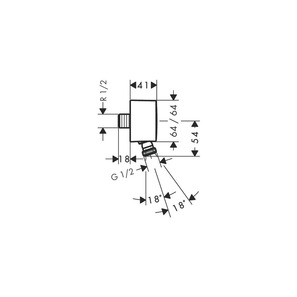 hansgrohe FixFit Wandanschluss mit Rückflussverhinderer, Kugelgelenk, Chrom... HANSGROHE-27414000 4011097614083 (Abb. 3)