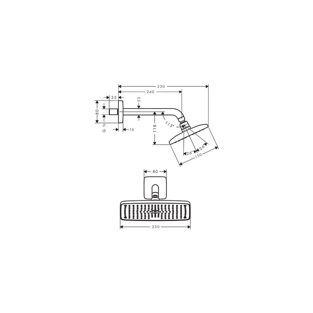 hansgrohe Raindance E Kopfbrause 240mm 1jet 17,6l/min mit Brausearm 240mm, Chrom... HANSGROHE-27370000 4011097625126 (Abb. 3)