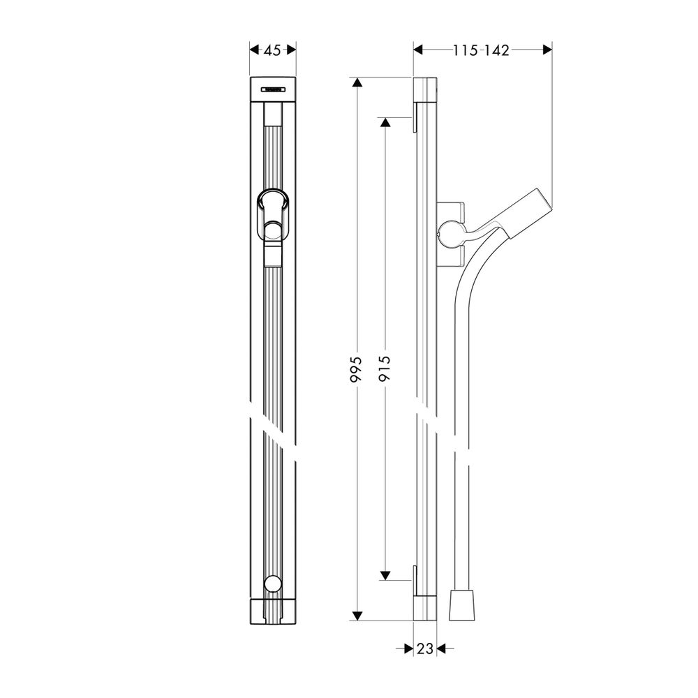 hansgrohe Unica Brausestange Raindance 900mm mit Isiflex Brauseschlauch 1,60m, Chro... HANSGROHE-27636000 4011097587448 (Abb. 3)