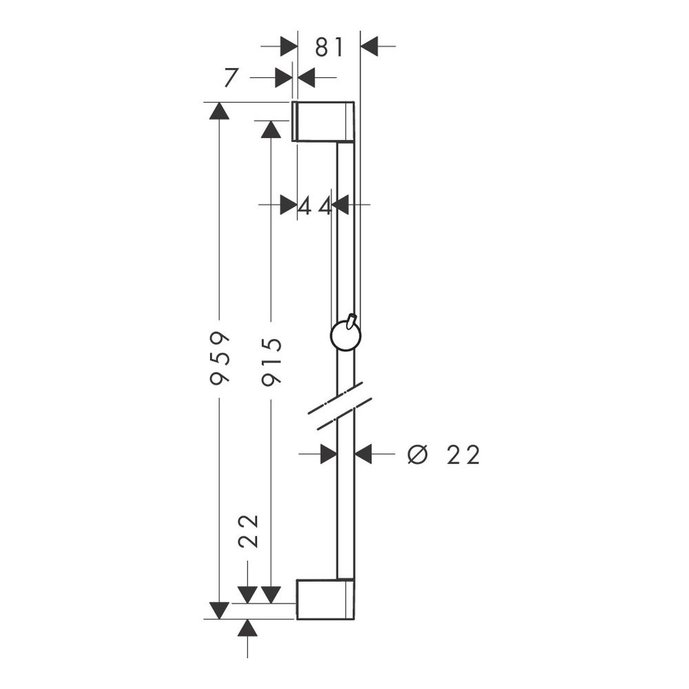 hansgrohe Unica Brausestange Crometta 959mm ohne Schlauch, Chrom... HANSGROHE-27609000 4011097626871 (Abb. 3)