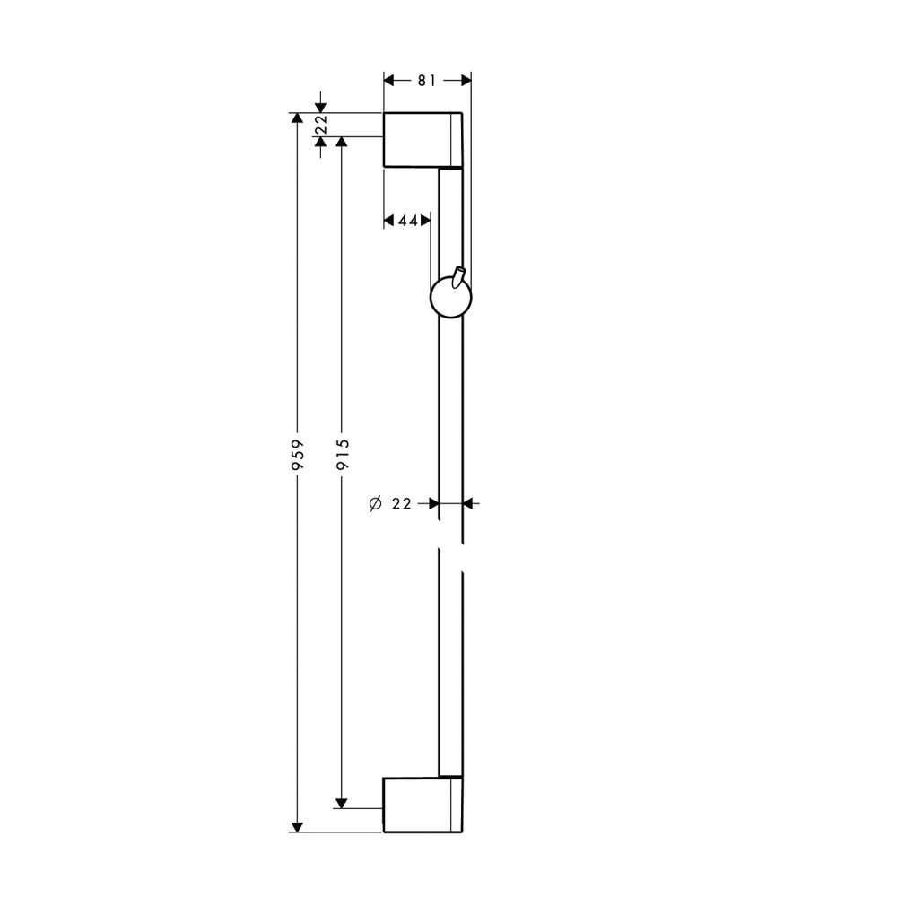 hansgrohe Unica Brausestange Crometta 959mm ohne Schlauch, Chrom... HANSGROHE-27609000 4011097626871 (Abb. 4)