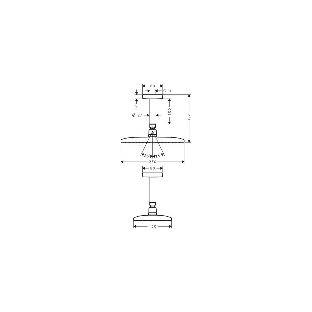 hansgrohe Raindance E Kopfbrause 240mm 1jet 19,5l/min mit Deckenanschluss, Chrom... HANSGROHE-27380000 4011097625119 (Abb. 3)