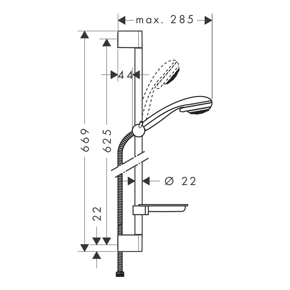 hansgrohe Crometta 85 Brauseset Vario mit Brausestange 650mm und Seifenschale, Chro... HANSGROHE-27764000 4011097610221 (Abb. 3)