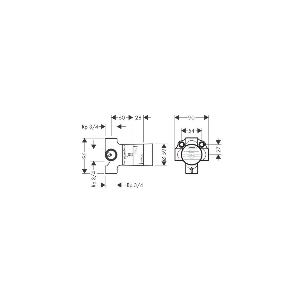 hansgrohe Grundkörper für Quattro 4-Wege Umstellventil Unterputz... HANSGROHE-15930180 4011097345239 (Abb. 4)