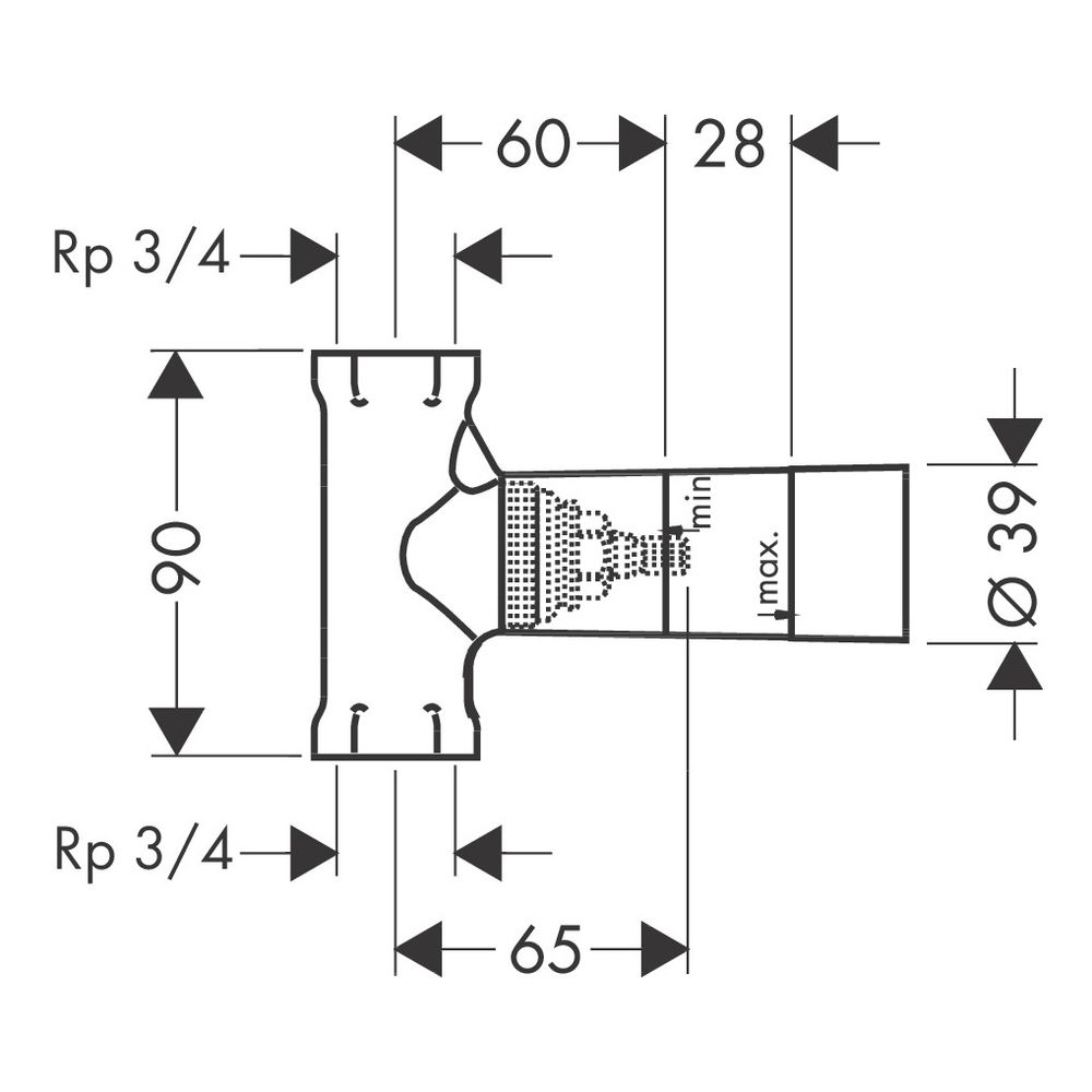 hansgrohe Grundkörper 130l/min für Abstellventil Unterputz Spindel DN 20... HANSGROHE-15970180 4011097345208 (Abb. 5)