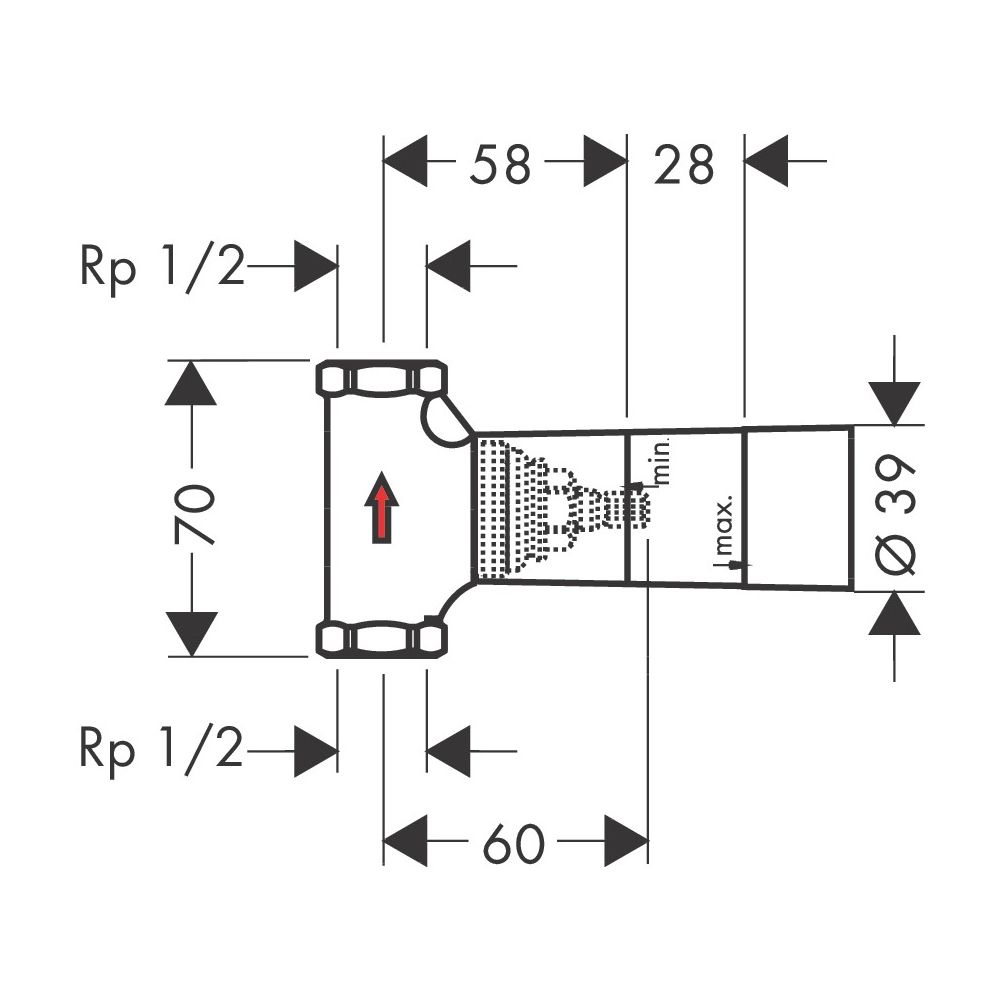 hansgrohe Grundkörper 52l/min für Abstellventil Unterputz Spindel DN 15... HANSGROHE-15973180 4011097345215 (Abb. 5)