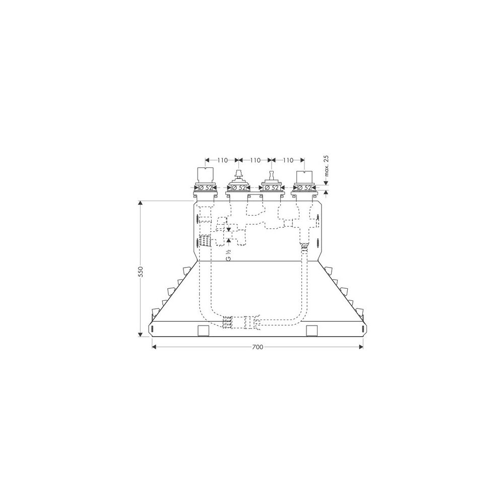 Hansgrohe AXOR Grundkörper für 4-Loch Wannenrandarmatur, Thermostat, DN 15, 1,10m... HANSGROHE-15482180 4059625077566 (Abb. 3)