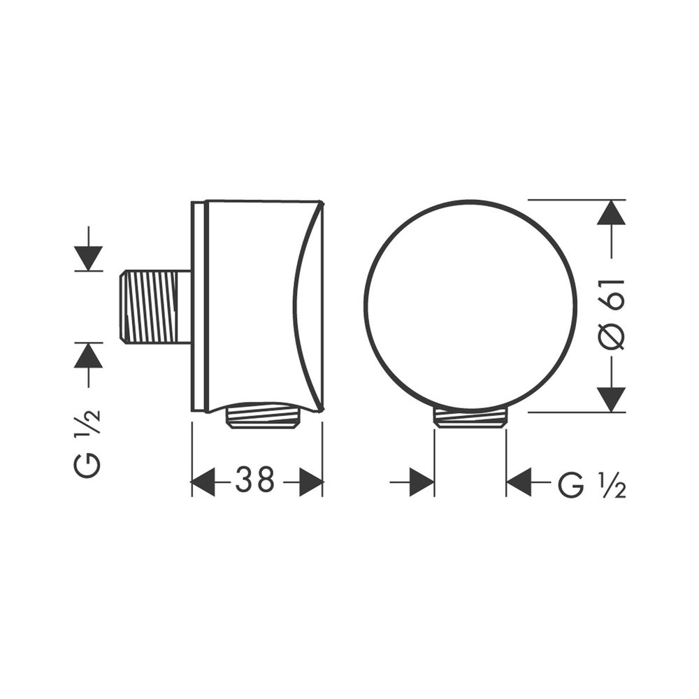 hansgrohe FixFit Wandanschluss S Chrom mit Rückflussverhinderer und Kunststoffansch... HANSGROHE-26453000 4011097756868 (Abb. 3)