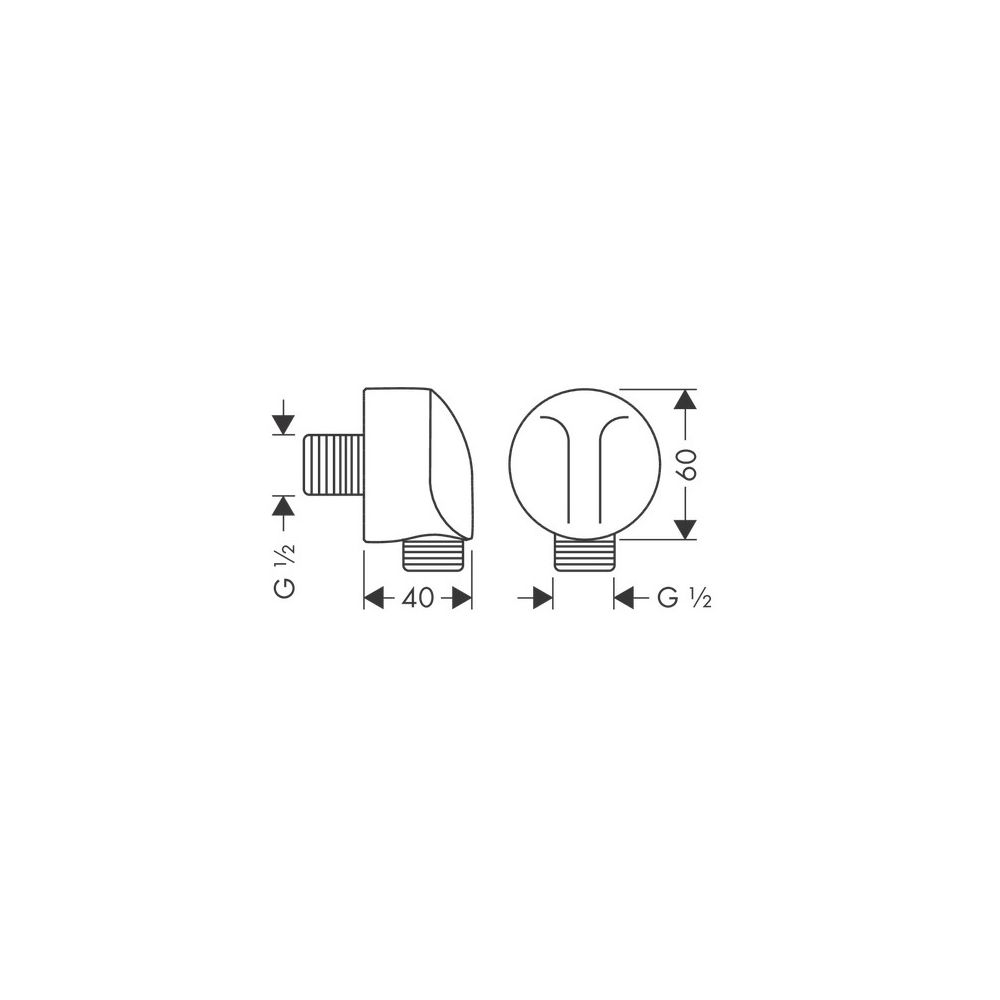 hansgrohe FixFit Wandanschluss E Chrom ohne Rückflussverhinderer DN 15... HANSGROHE-27454000 4011097113258 (Abb. 3)