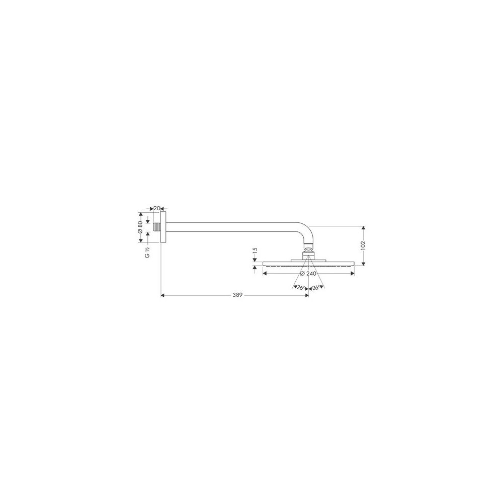 hansgrohe Raindance S Kopfbrause 240mm 1jet 8l/min EcoSmart mit Brausearm 390mm, Ch... HANSGROHE-27461000 4011097528205 (Abb. 4)