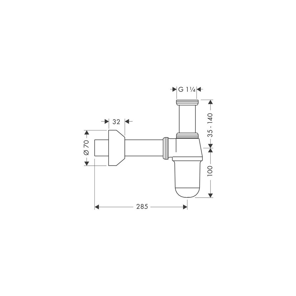 hansgrohe Tassensiphon installationsfreundlich, Chrom... HANSGROHE-52010000 4011097123349 (Abb. 3)