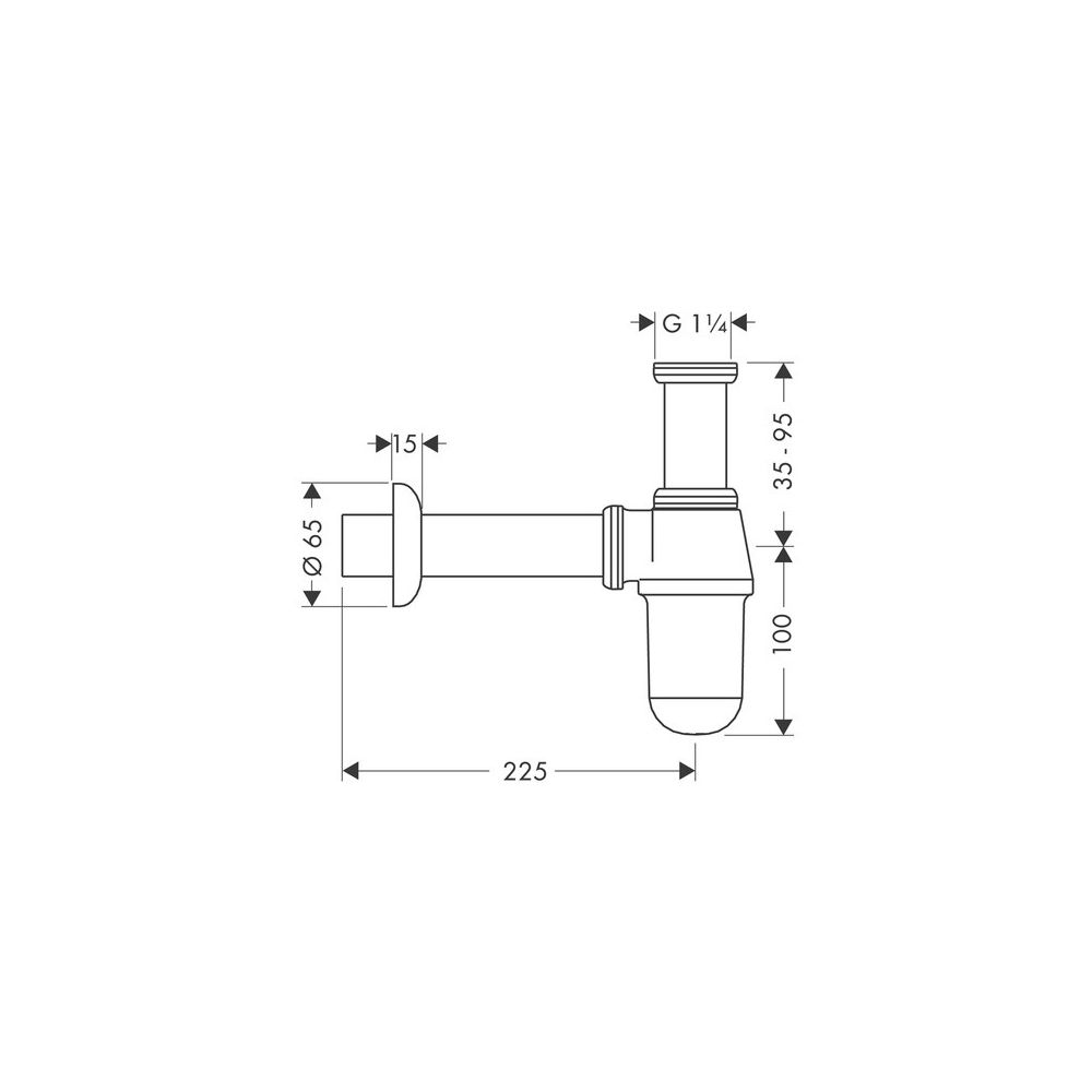 hansgrohe Tassensifon Standardmodell DN 32, Chrom... HANSGROHE-52053000 4011097123431 (Abb. 3)