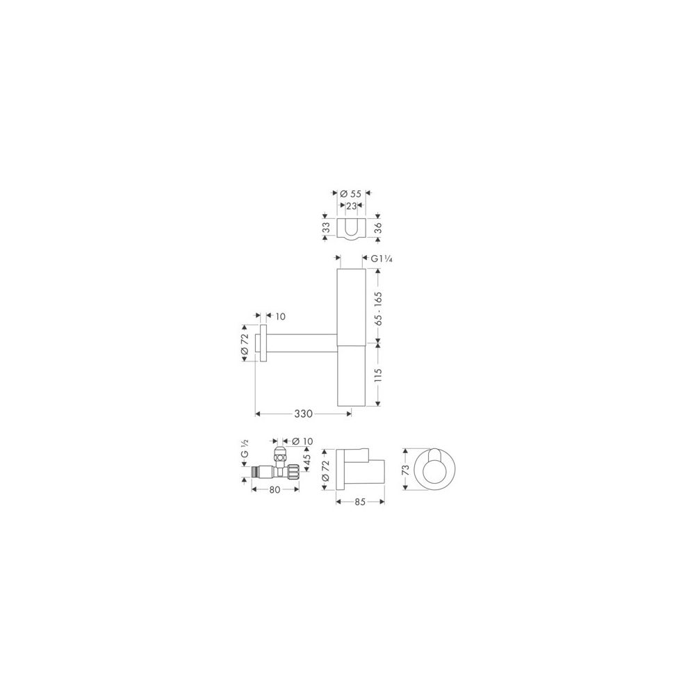 hansgrohe Flowstar Set Designsiphon mit zwei Eckventilen und Schubern, Chrom... HANSGROHE-52120000 4011097369563 (Abb. 3)