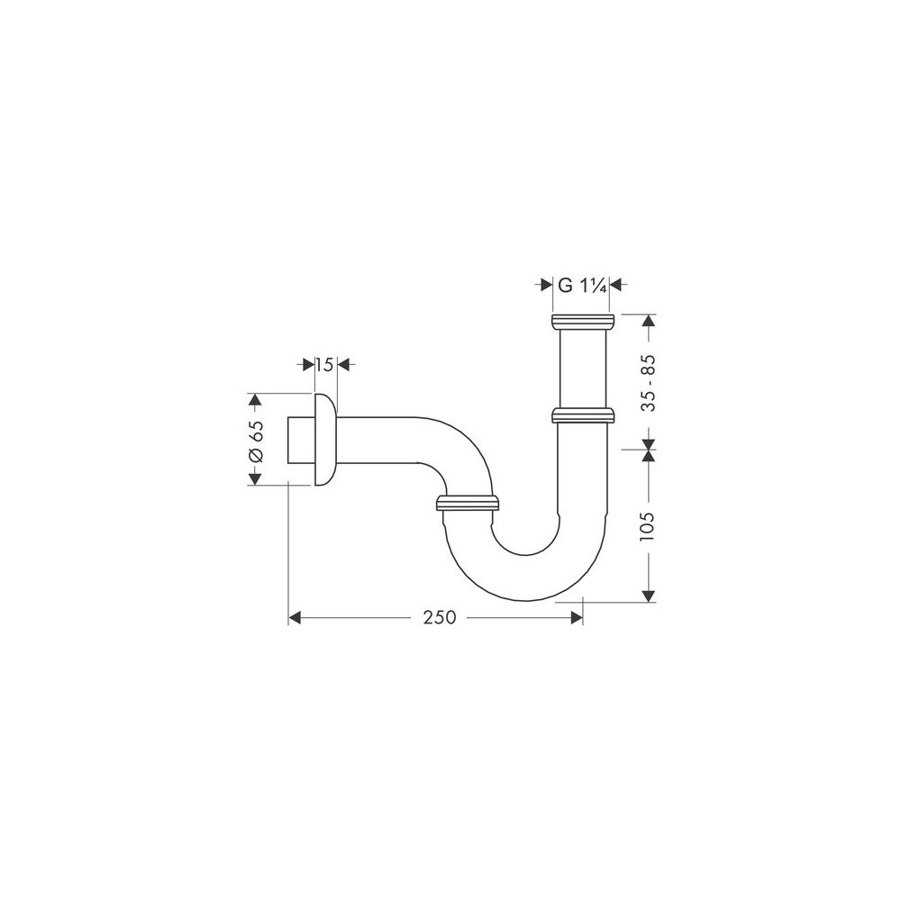 hansgrohe Standard Röhrensiphon DN 32, Chrom... HANSGROHE-53002000 4011097123912 (Abb. 3)