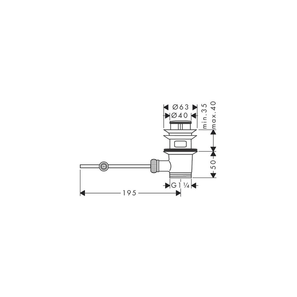 hansgrohe Garnitur mit Zugstange DN 32, Chrom, für Waschtisch- und Bidetmischer... HANSGROHE-94139000 4011097178752 (Abb. 4)