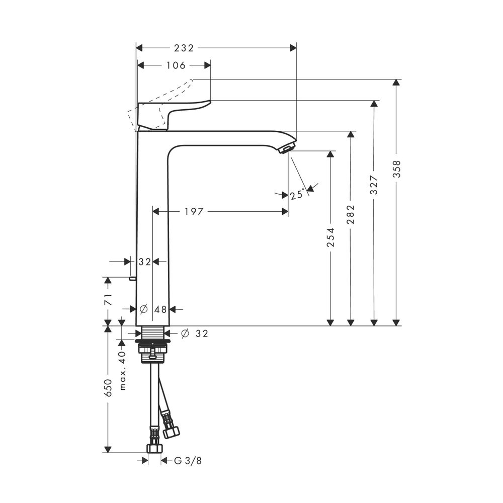hansgrohe Metris Einhebel-Waschtischmischer 260mm 5l/min für Aufsatzwaschtische mit... HANSGROHE-31082000 4011097660981 (Abb. 4)