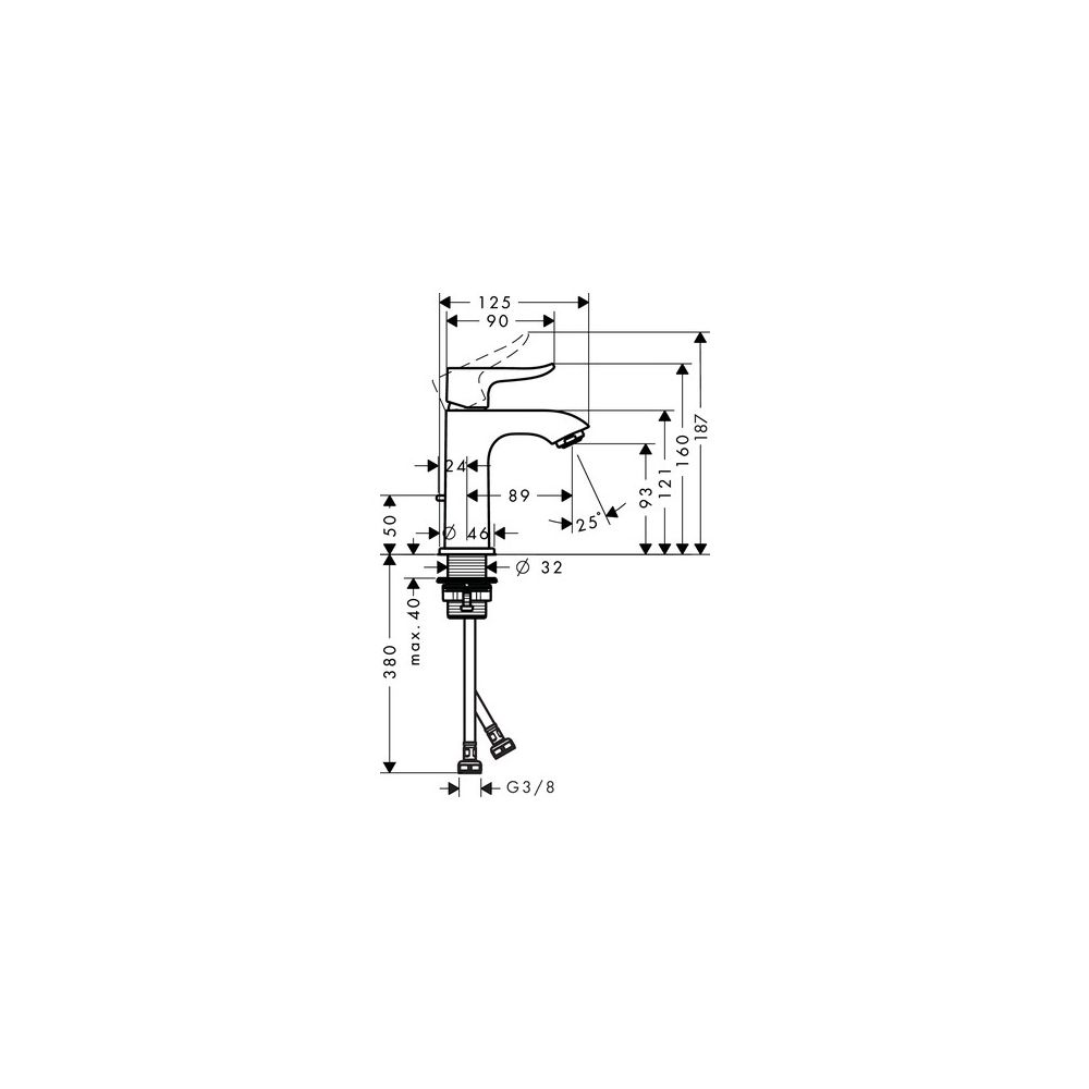 hansgrohe Metris Einhebel-Waschtischmischer 100mm 5l/min für Handwaschbecken mit Zu... HANSGROHE-31088000 4011097661032 (Abb. 3)