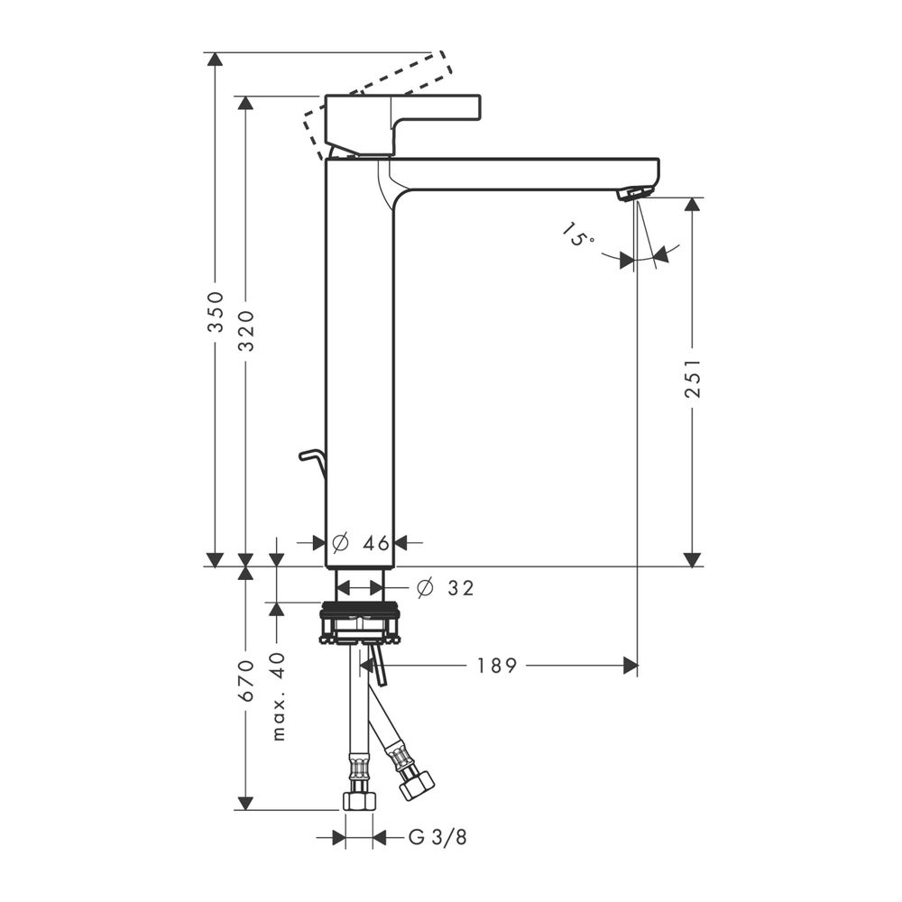 hansgrohe Waschtischmischer Metris S Highriser chrom... HANSGROHE-31022000 4011097576602 (Abb. 3)